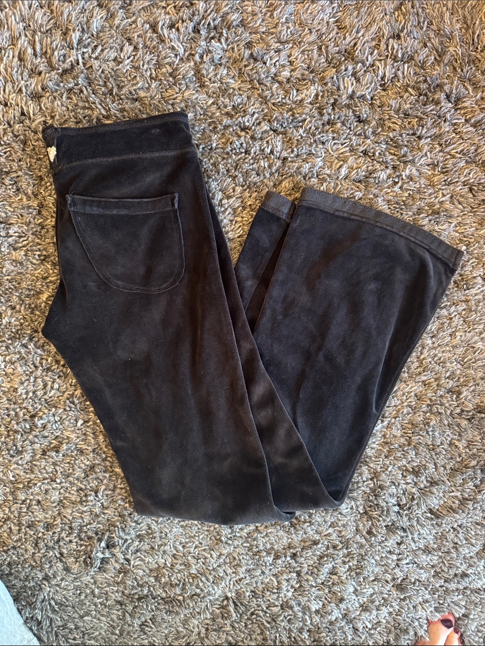 TWISTED HEART Black Velvet Flare Jeans - Picture 3 of 5